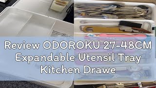 Review ODOROKU 2748CM Expandable Utensil Tray Kitchen Drawer Organizer Multi Compartment Kitchen U [upl. by Rfinnej]