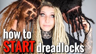 6 different ways to START dreadlocks with demonstrations🙌🏼 [upl. by Burtie]