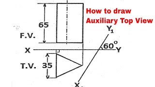 How to draw the Auxiliary Top view of a triangular prism TDA 2021 Q3 [upl. by Kain748]