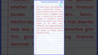 Dowry System Essay in English [upl. by Yenohtna726]