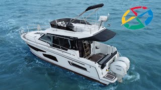 Jeanneau Merry Fisher 1095 Flybridge  walk through and sea test [upl. by Meehsar315]