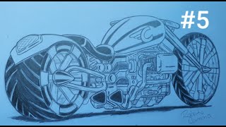 draw a motorcycle like a professional  Dibujar una moto como un profesional [upl. by Nylirrej223]