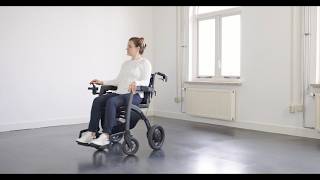 Rollz Motion Electric  3in1 rollator walker transport chair and electric wheelchair demo [upl. by Adnalor]