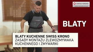 Blaty kuchenne SWISS KRONO  zasady montażu zlewozmywaka kuchennego i zmywarki [upl. by Neelyt]