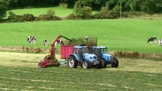 Landini Legend 145 amp Mengele SH40 N Trailed Harvester [upl. by Enitsugua724]