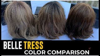 BELLE TRESS WIG COLOR COMPARISON  BROWN SUGAR SWEET CREAM MOCHA WITH CREAM ENGLISH TOFFEE [upl. by Graaf]