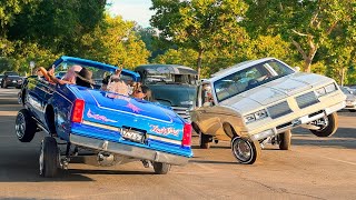 LADIES GET THE RIDE OF THEIR LIFE IN A LOWRIDER Pasadena Classic Car Cruise [upl. by Adnalro]