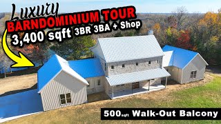 Trinity Valley Barndominium Walkthrough Tour  3 BR 3 BA 3400 sqft [upl. by Narad277]