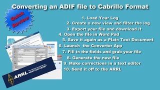 ADIF to Cabrillo Conversion [upl. by Jeane]