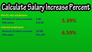 How To Calculate Find Salary And Hourly Pay Increase Percentage  Percent Increase In Pay Salary [upl. by Eugaet]