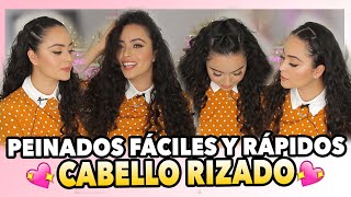 PEINADOS FÁCILES Y RÁPIDOS CABELLO RIZADO 👩🏻‍🦱 ✨ Fabi Ortiz [upl. by Girovard]