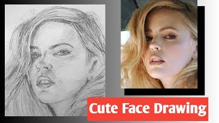 Cute Face drawing [upl. by Cassi]