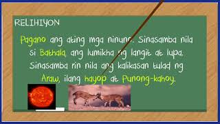 Kultura ng mga sinaunang Pilipino di materyal Relihiyon [upl. by Odlonyer]