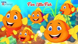 Five little fish swimming in a pool  Five Little Fish Rhyme  Five Little Fish Song quotKids Rhymequot [upl. by Gabbert]