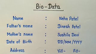 how to make marriage bio data in hindi  hindi mein shadi ke liye bio data kaise likhe  बायोडाटा [upl. by Edyth]