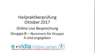 Heilpraktiker Prüfung Oktober 2017  Besprechung  Teil 1 [upl. by Elmina]