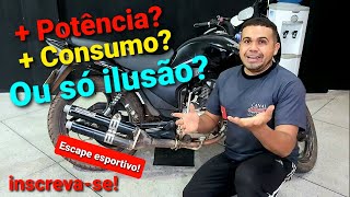 Escape esportivo a moto ganha mais potência ou prejudica e gasta mais gasolina 🤔❓ [upl. by Odirfliw]